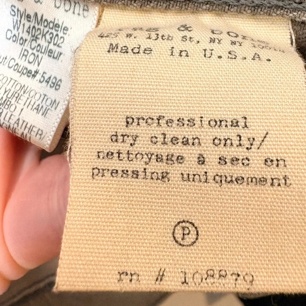 RAG & BONE Iron Denim & Genuine Lamb Leather Sleeve Jacket - Large - Picture 11 of 16